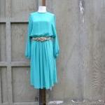1970s Sheer Dress In Turquoise