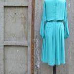 1970s Sheer Dress In Turquoise