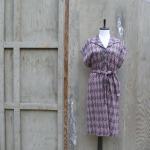 1960s Houndstooth Belted Midi Dress In Grey And..