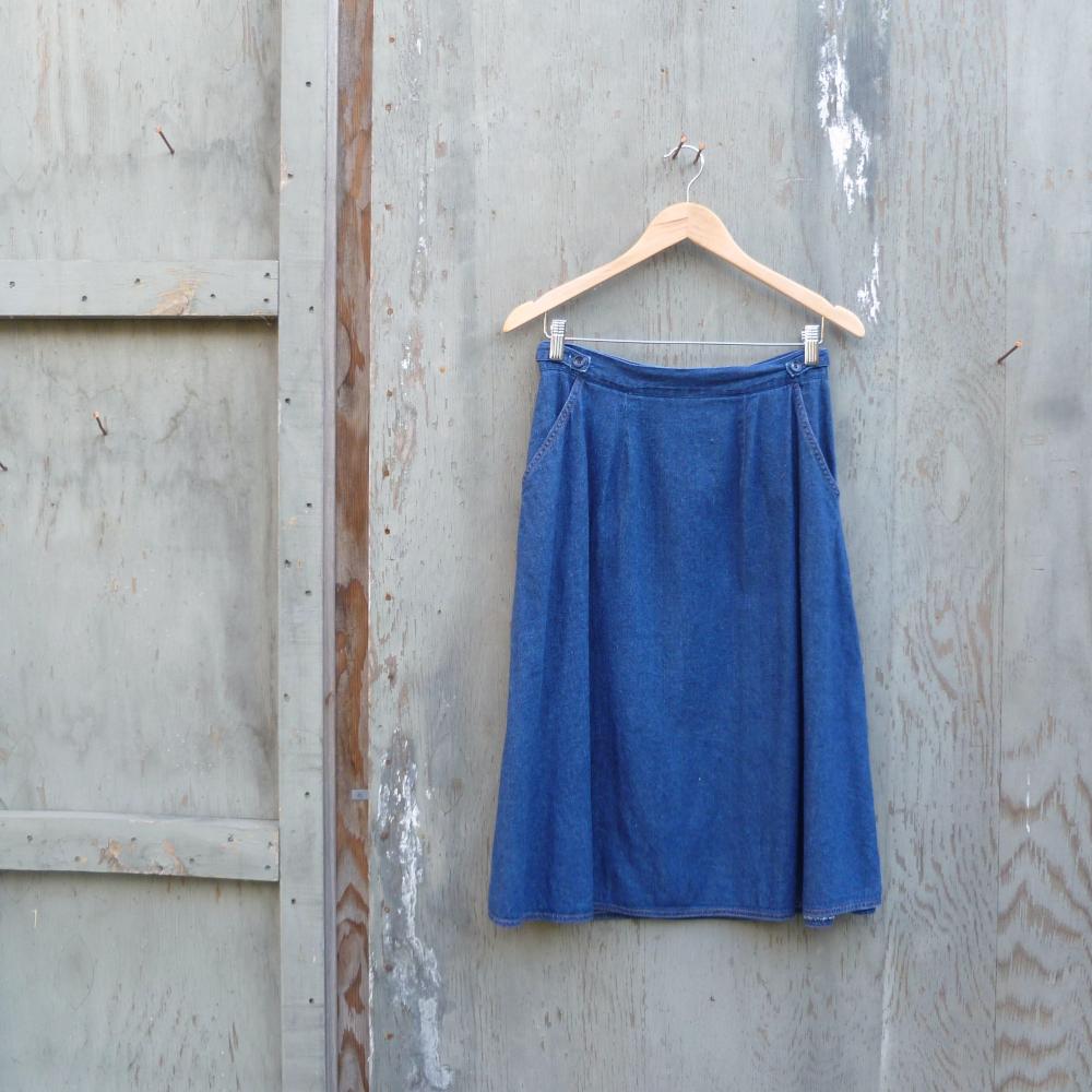 1970s Denim Wrap Skirt
